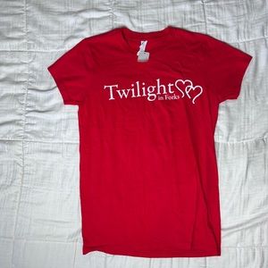 Twilight saga forks red tee shirt